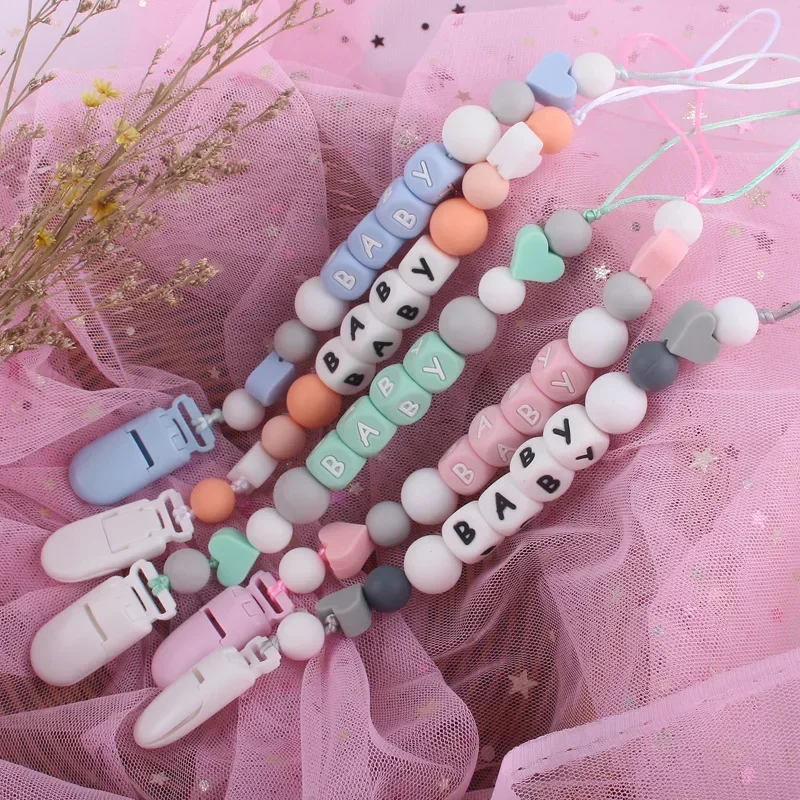 Baby Products For Newborn - Baby Pacifier Clips Personalized Name Color