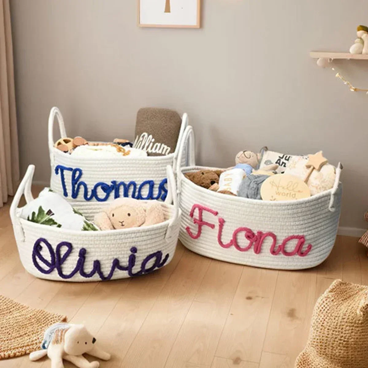 Baby Products Basket - Custom Newborn Name Basket, Baby Shower