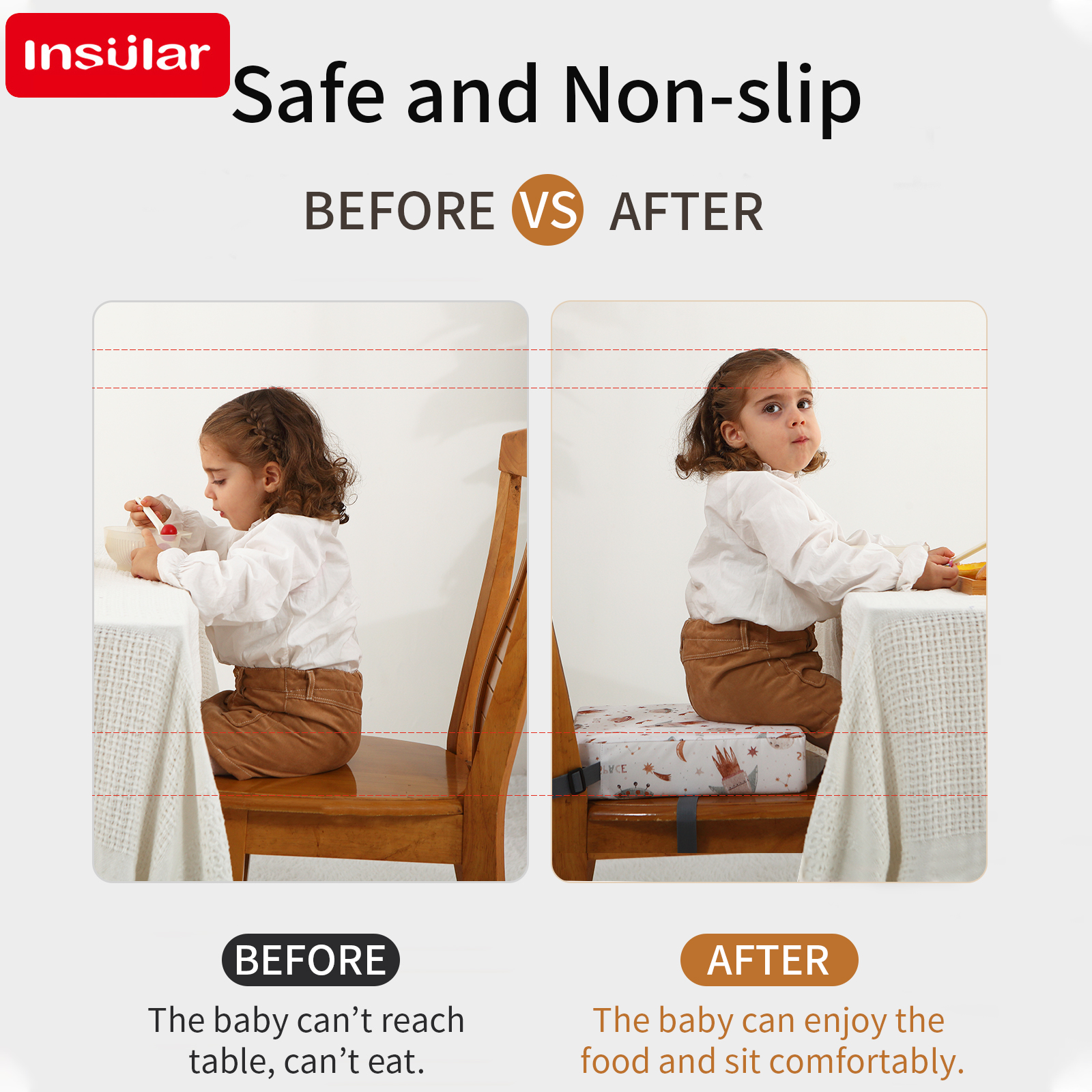 Baby High Chair Booster - New Kids Ventilated Highchair Seat Pad: