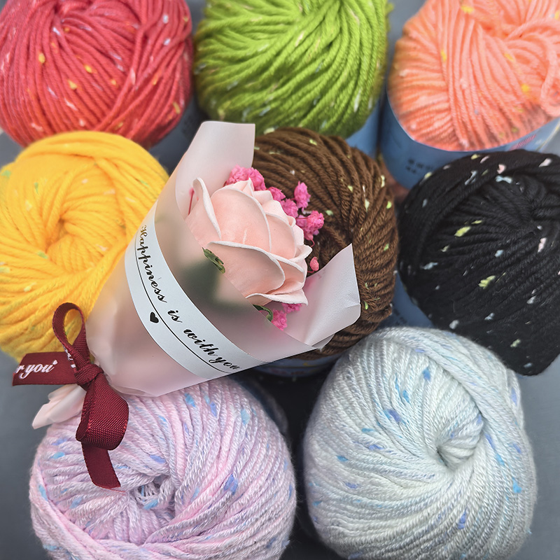 Baby Products Organic - Fluffy Yarn Worsted Wool Thread Colorful