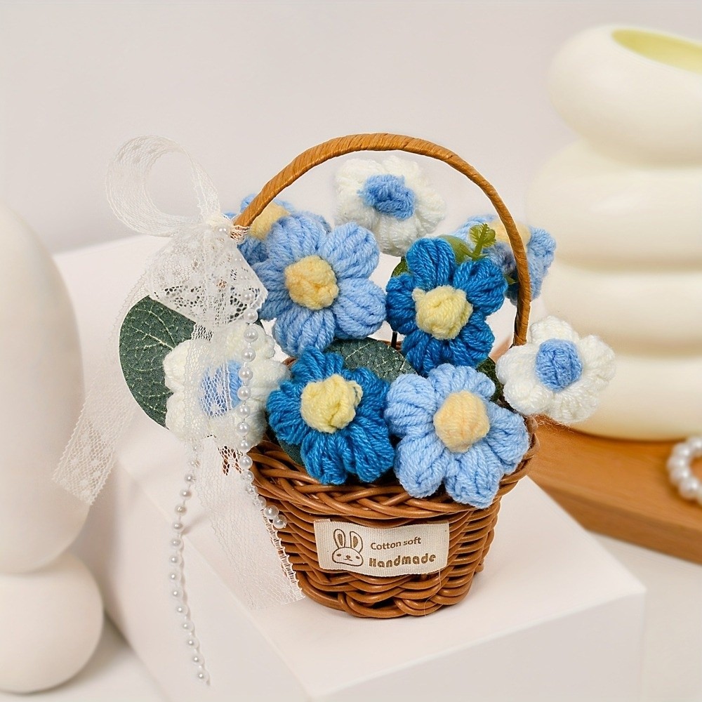 Handmade Puff Yarn Flower Fini – обзор и цена Baby Products Basket