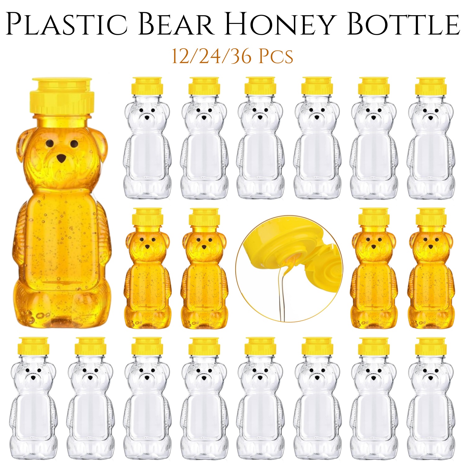 12-36pcs Plastic Bear Honey Ja – обзор и цена Baby Products Distributor